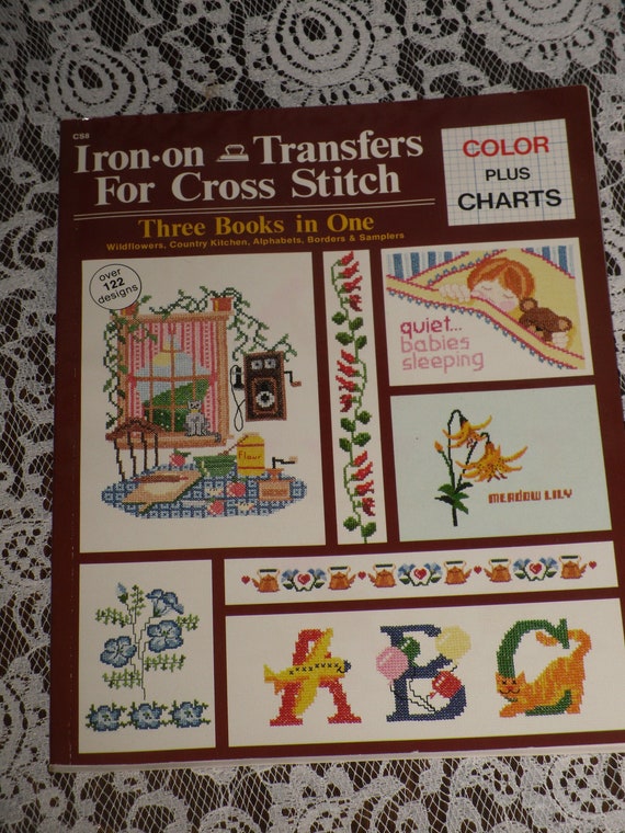 Iron On Transfers For Cross Stitch Color Plus Charts Craftways Etsy