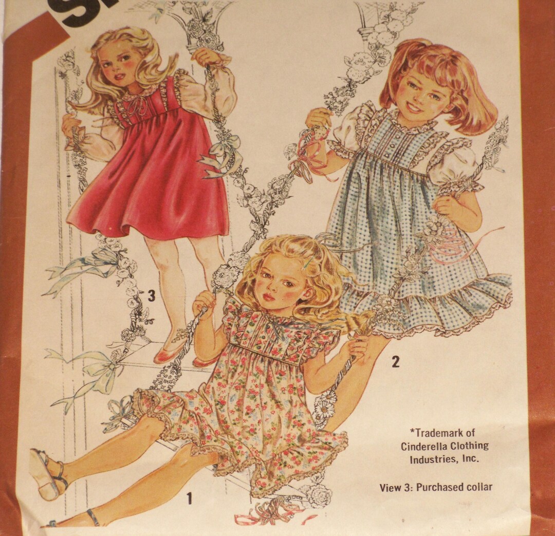 Simplicity 5595 Pattern Girls' Ruffle Dress Size 5 Vintage Child's ...