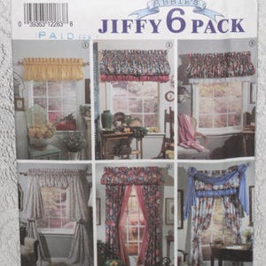 Simplicity 7727 Pattern Pouf Swag Valance Window Treatments Vintage Abbie's Jiffy 6 Pack