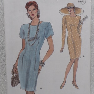 Very Easy Vogue 8245 Pattern Misses' Semi Fitted Tapered Dress Size 6 8 10