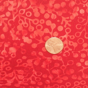 Red Fabric 1 yd Modern Print Blender Cotton Remnant
