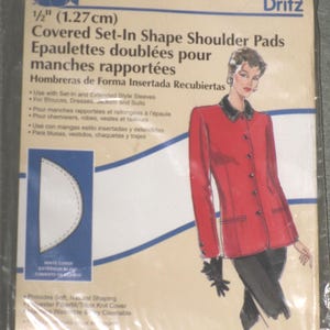 Dritz Shoulder Pads Set-In Shape 1/2&quot; Pair Vintage in Package