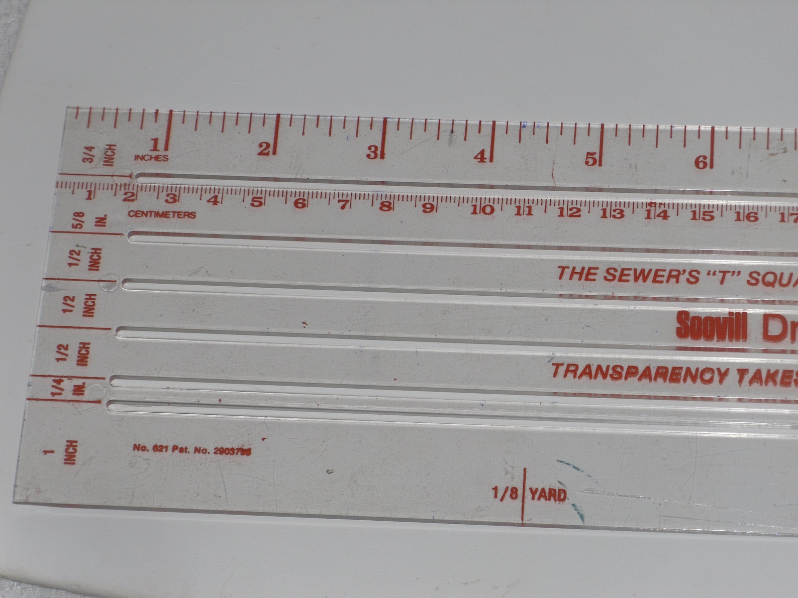 Scovill Dritz Seethru Ruler Dressmaker T Square Sewing Tool Vintage Etsy