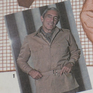 Simplicity 9792 Pattern Men's Shirt, Shirt-Jacket, Ascot & Necktie Size 42 Vintage John Weitz image 3