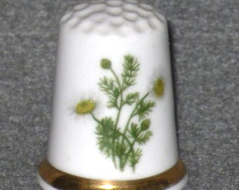 Finsbury Thimble Floral Fine Bone China Vintage Sewing Notion Made in England