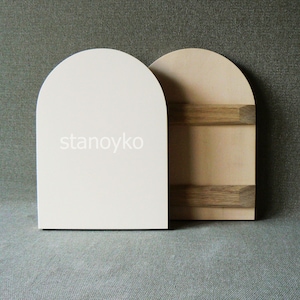 Tablero para iconos de 22 x 30 cm (8,66 x 11,81 pulgadas) con parte superior redonda, plano y con imprimación de yeso.