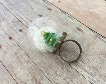 christmas tree ring etsy