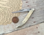 Vintage Style White Bone Texas Toothpick Pocket Knife Mini Fishing Knife Pendant Small Knife Findings Grandfather Whittling Pocketknife 046