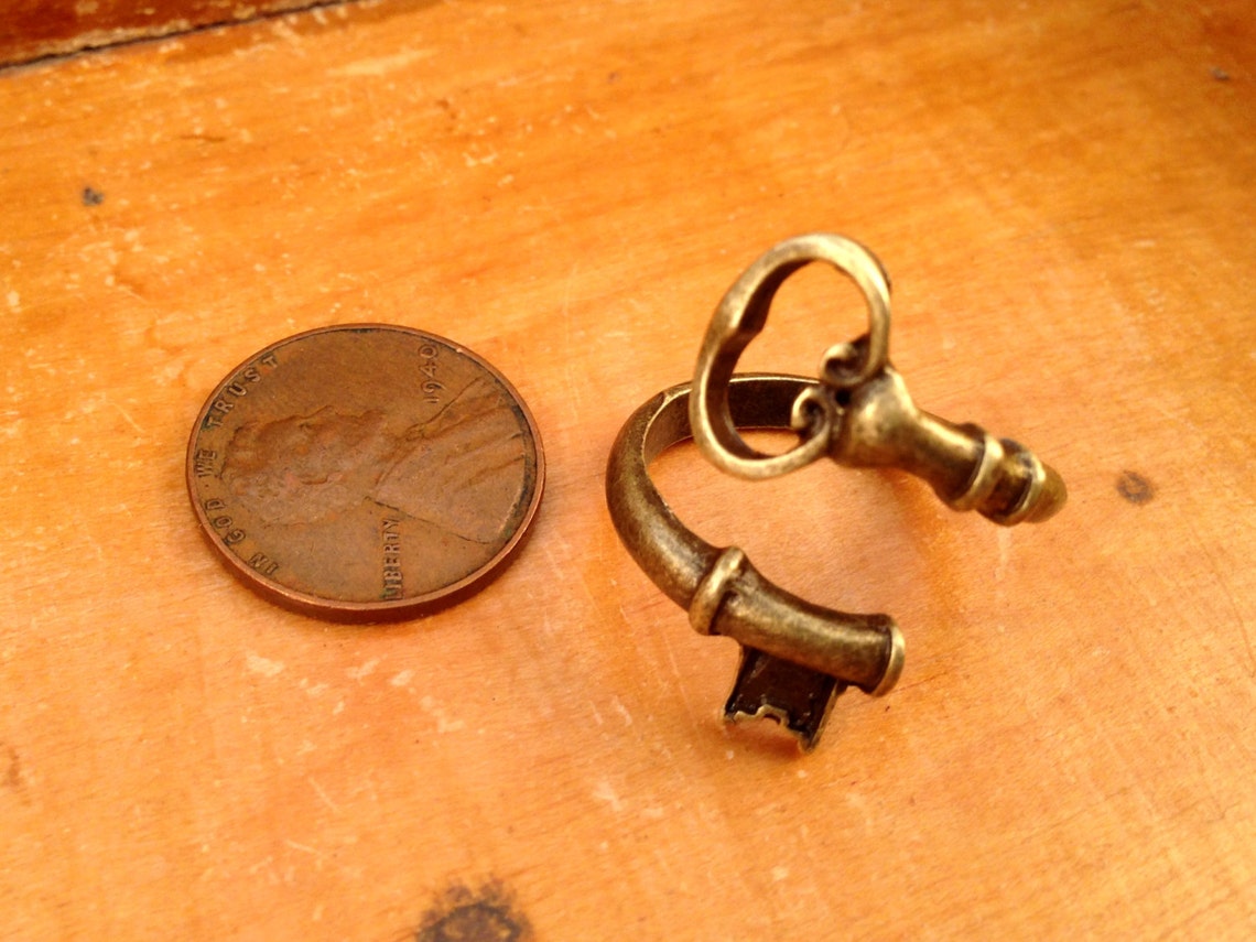 Skeleton Key Ring Antique Bronze Vintage Adjustable Jewelry Etsy