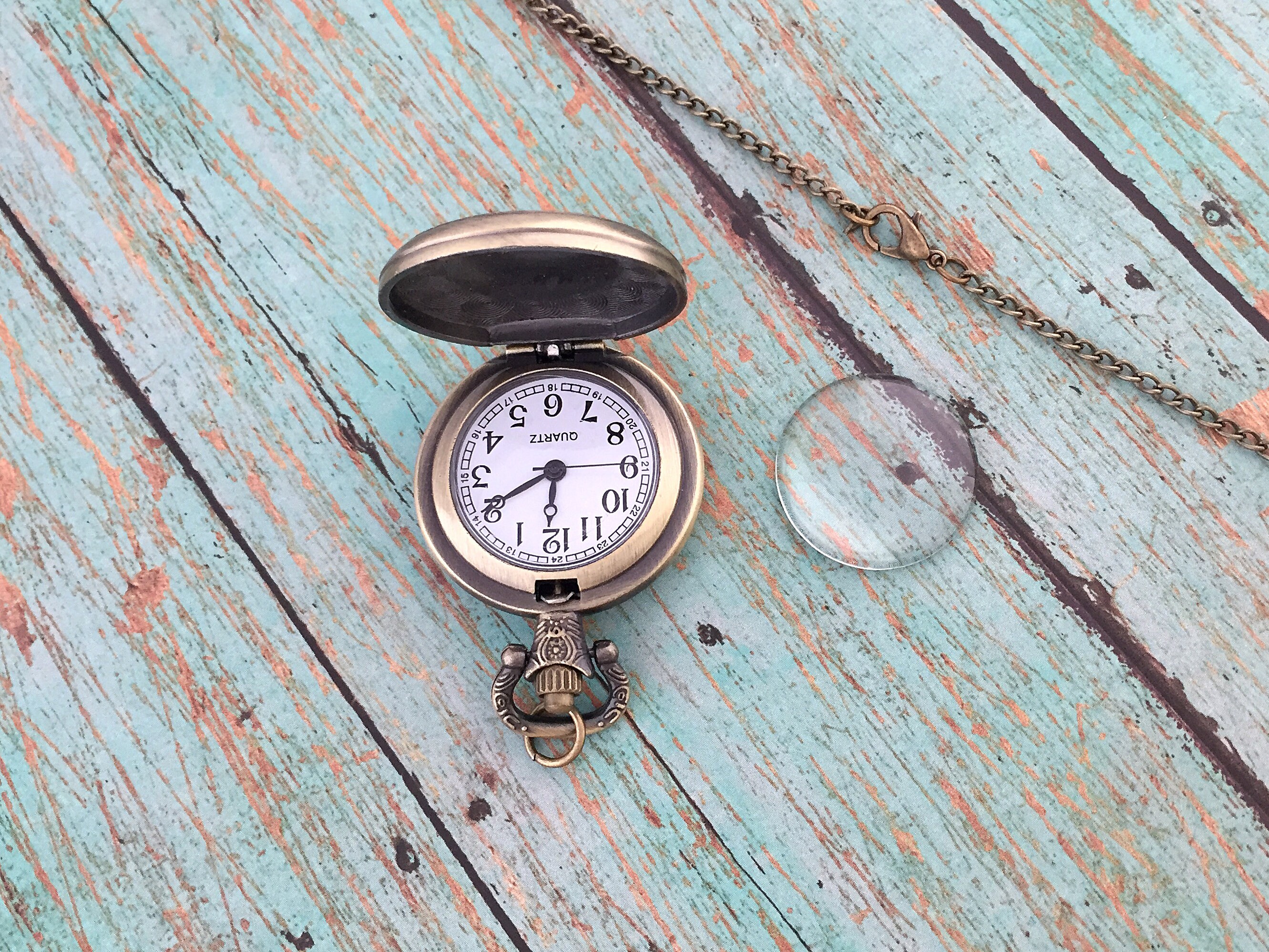 Pocket Watch DIY Kit Bronze Pocketwatch Necklace Photo Locket Etsy