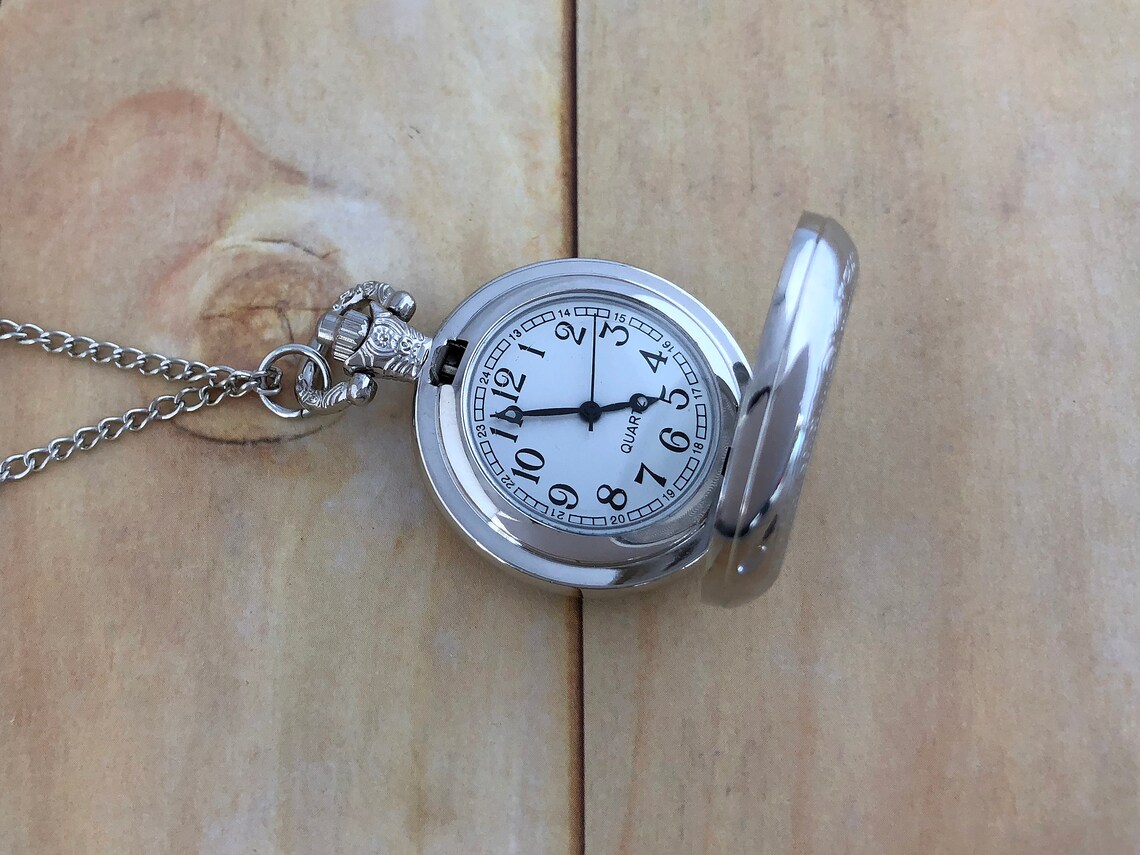 Pocket Watch Photo Kit Silver Pocketwatch Necklace DIY Locket - Etsy