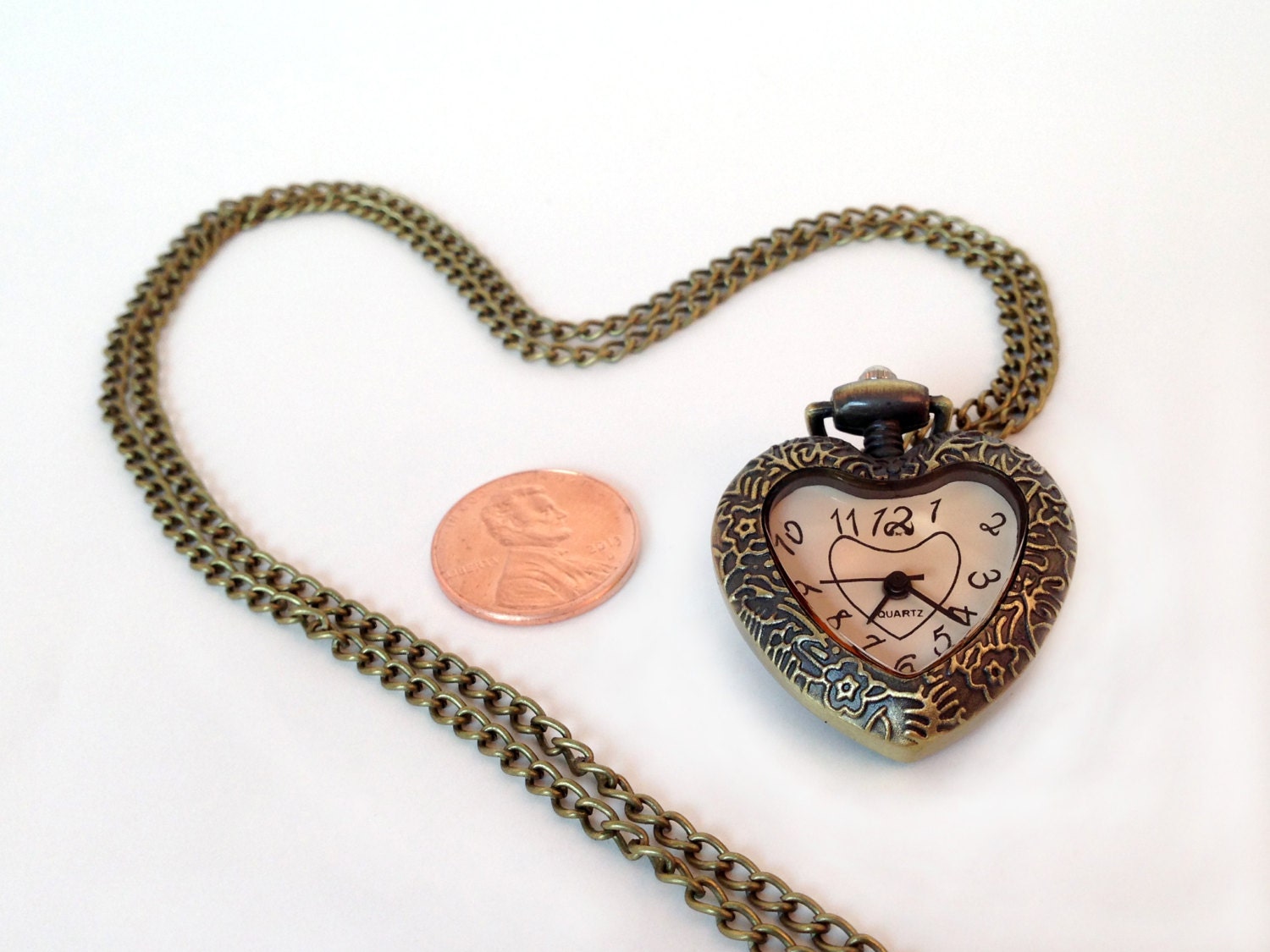 Heart shaped cheap pocket watch