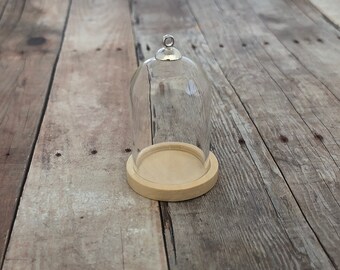 Wood Base Glass Dome Terrarium DIY Kit Glass Globe Bottle Pendant Charm Natural Wood Base Metal Top Apothecary Jewelry Craft Supplies A01