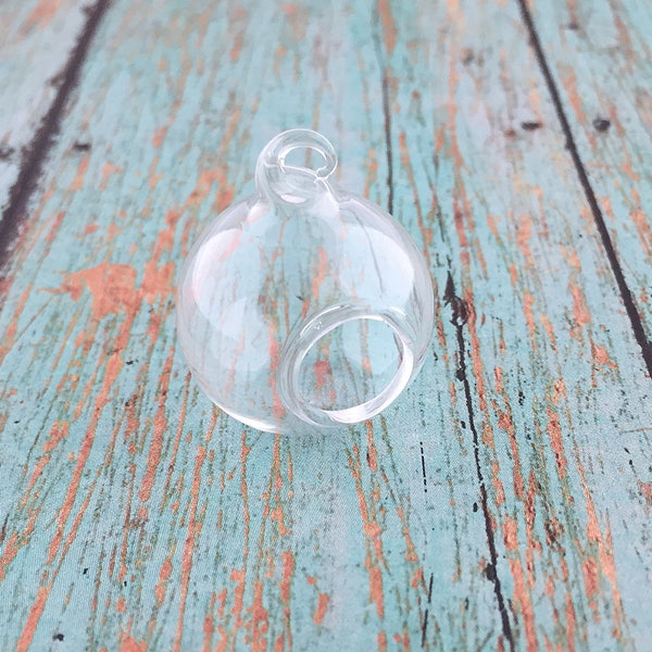 Mini Hanging Terrarium Glass Globe Pendant DIY Apothecary Floating Glass Locket Pendant Bottle Craft Jewelry Supplies