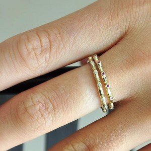 14k Gold Stacking Ring,delicate Gold Ring,set of Gold Rings,thin Gold ...