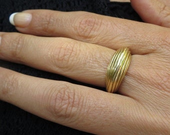 Wide Gold Ring for Woman, Heavy Gold Wedding Ring,Gold wedding Band, Solid Gold Engraved Ring,Wide Band,Gold Ring for Woman,Yellow Gold Ring