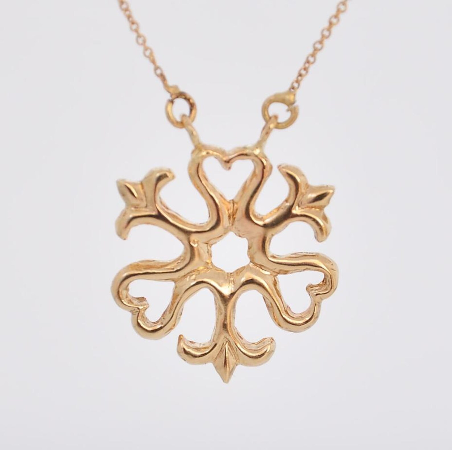 14k Gold Necklace 14k Gold Pendant Yellow Gold Jewelry Etsy