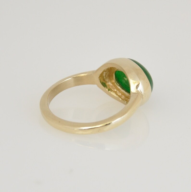 14k Gold Gemstone Ring Jade Ring Unique Gift for Her Etsy Israel