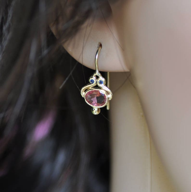 Red Gold Drop Earring