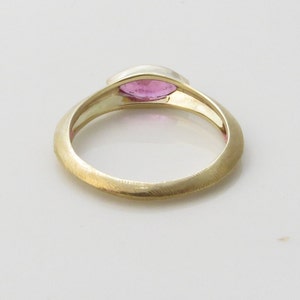 Pink Wedding Ring, Pink Tourmaline Ring , Fine Jewelry Ring , Pink Tourmaline Gold Ring , Unique Wedding Ring Woman , 14k Gold Gemstone Ring image 5