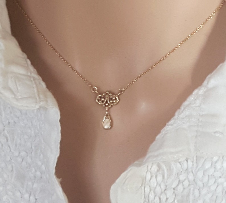 Delicate Gold Necklace 14k Gold Dainty Necklace Gold Small Etsy