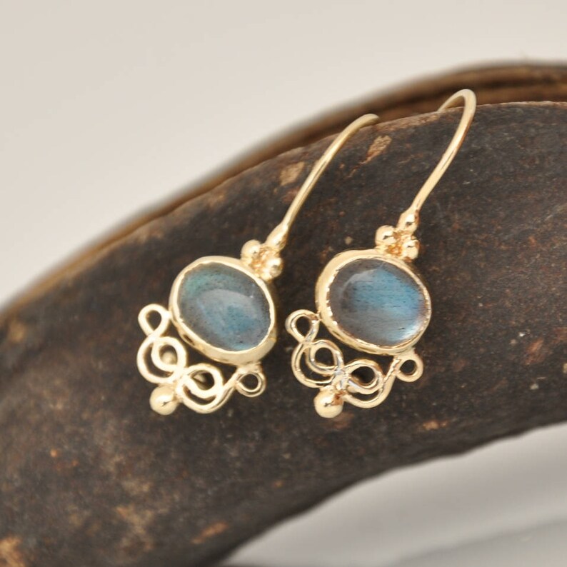 Fine Jewelry earring 14k Gold Gemstone Earrings 14 K Gold Etsy