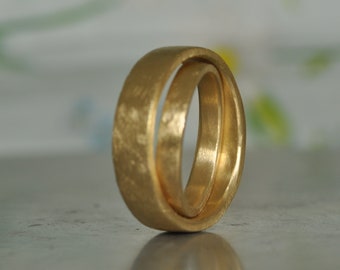 Wedding Ring Set, Solid Gold Ring Set, Wedding Band, Solid Gold Band for Woman, 18K Gold Ring For Woman, Wedding Band Set His and Hers,
