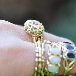 Solid Gold  Ring , Ruby Gold Ring