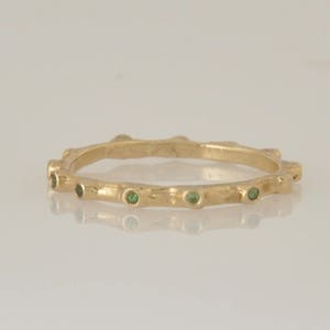 Eternity Gold Ring,14k Gold Stacking Ring,Gift for Daughter,14k Solid Gold Dainty Ring,Gold Thin Ring, Thin Ring with Gemstone