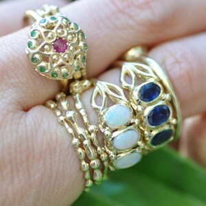 Solid Gold  Ring , Ruby Gold Ring
