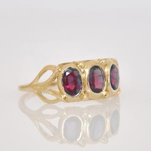 Unique Engagement Ring , Ruby Engagement Ring , Ruby Gold Ring ,  14k Solid Gold, Gold And Ruby , Vintage Style Ring, Multistones Gold Ring