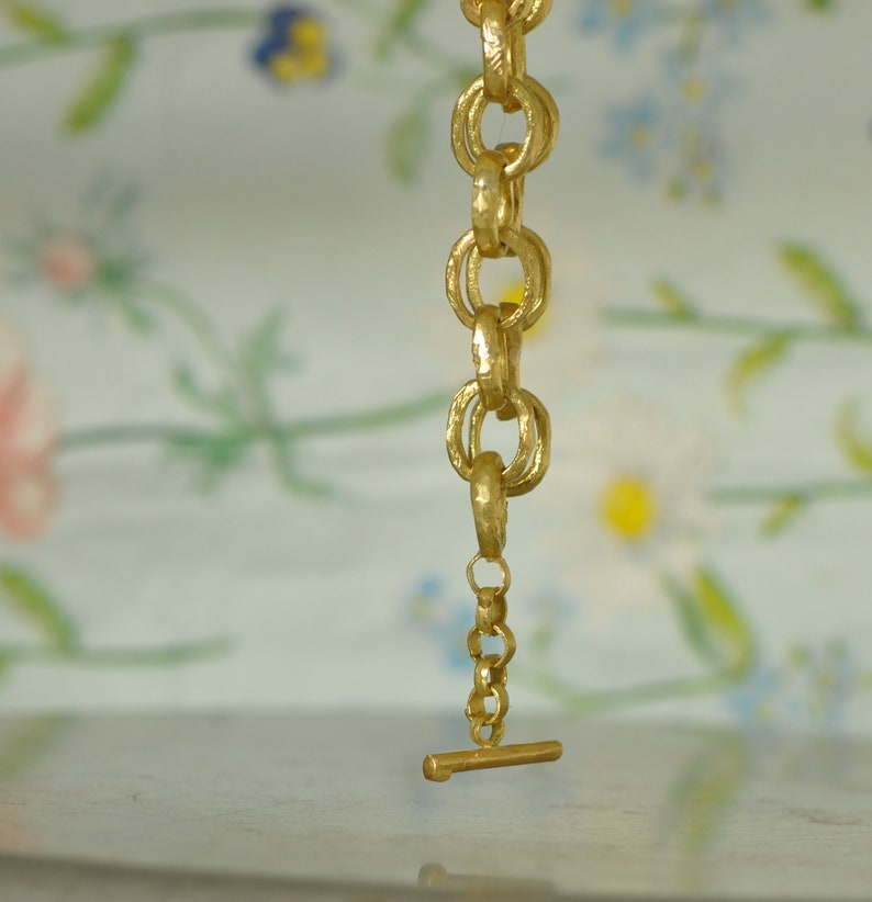 18k Solid Gold Bracelet Statement Bracelet Gold Bracelet Etsy