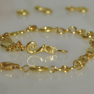 Solid Gold Bracelet, 18k Gold Bracelet, Gold Chain Bracelet, Handmade Bracelet, Bracelet for Woman, Gold Link Bracelet, Bride Gold Bracelet
