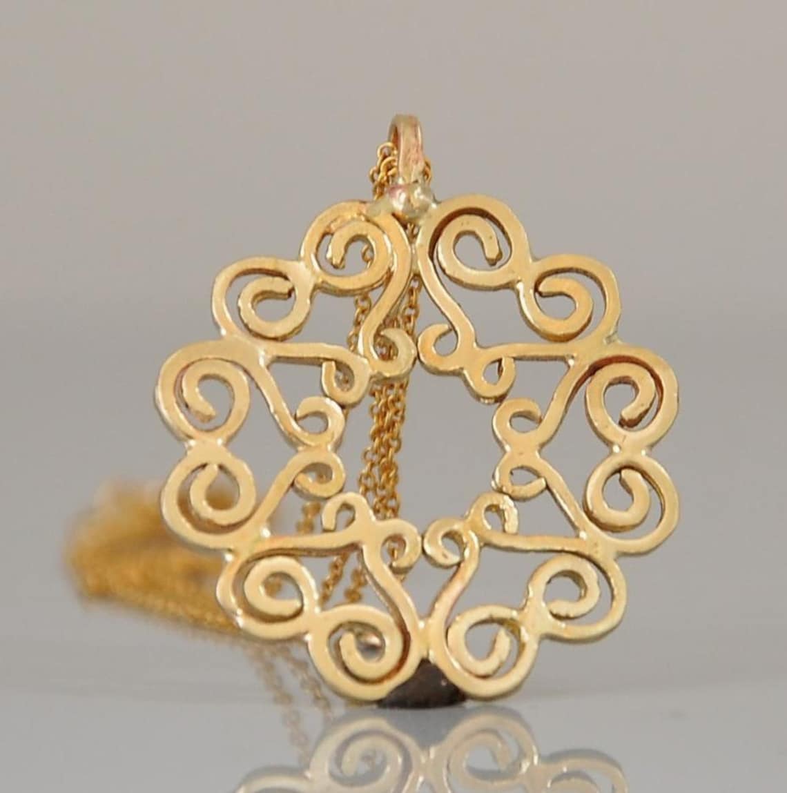 18k Gold Filled Protection Mandala Necklace main image 1