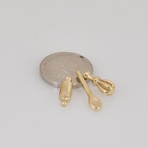 Minimalist Gold Jewelry , Gold Necklace , 14K Gold Pendant , Solid Gold Pendant , Gold Baker Necklace , Miniature Baker Pendants image 6