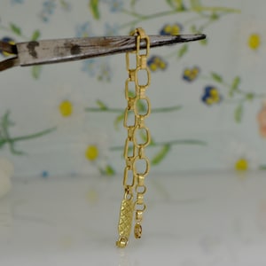 18k Solid Gold Bracelet, Squire Large Links Bracelet, Summer Jewelry For Woman, Unique Handmade Organic Look Bracelet, Gold Chain Bracelet