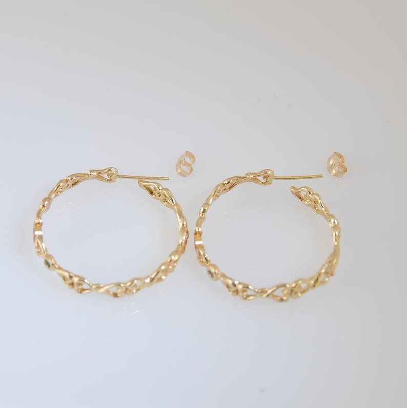 Gold Hoop Earrings Large Hoop Earrings Gold Hoops 14K - Etsy Israel