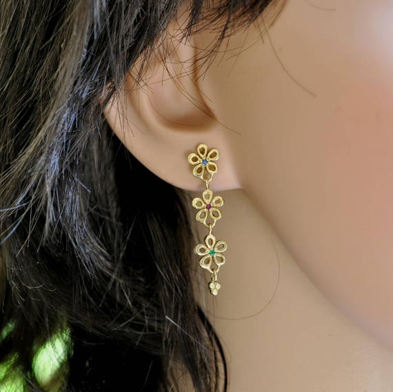 Flowers earrings design sale