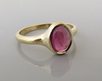 Tourmaline Ring , Pink Tourmaline Ring , Solid Gold and Gemstone Ring , 14 k Gold Ring , Fine Jewelry , Engagement Ring
