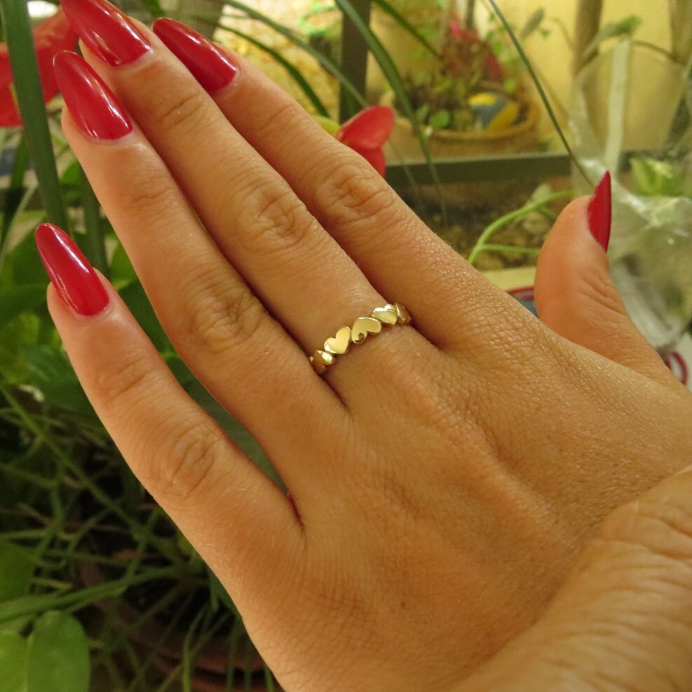 14k Yellow Gold Textured Thumb Ring For Women & Men - Size 15.5, Diamond-Cut Design, Fashion Jewelry