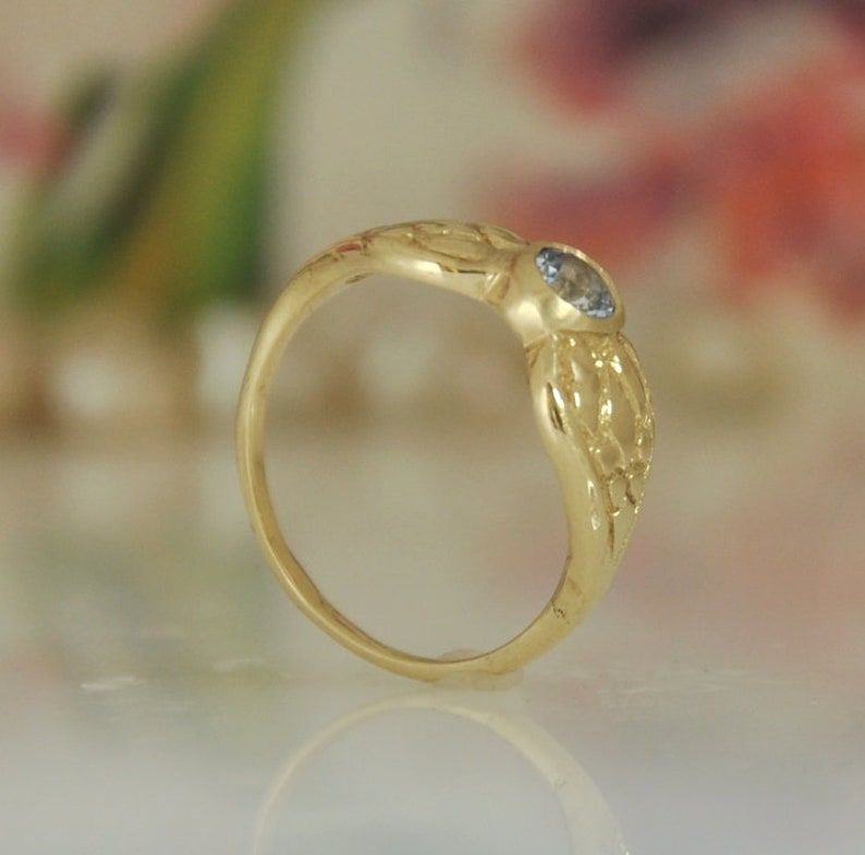 14k Gold Ring, Diamant Gold Ring, Unique Engagement, Solid Gold Ring, Woman Gold Ring Gift, Gold Engraved Ring, Floral Ring With Diamant