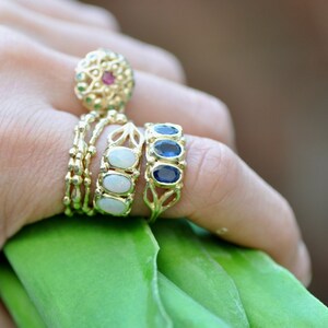 Solid Gold  Ring , Ruby Gold Ring
