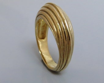 Gold Statement Ring Unique Wedding Band Wide Gold Band - Etsy