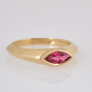 Pink Wedding Ring, Pink Tourmaline Ring , Fine Jewelry Ring , Pink Tourmaline Gold Ring , Unique Wedding Ring Woman , 14k Gold Gemstone Ring image 6