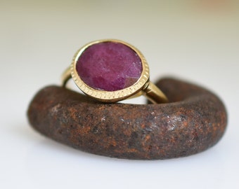 African Ruby, Oval Cut Ruby, 14K Solid Gold Ring, Handmade Ring, Women's Gemstone Ring, Fine Jewelry, Ethically Sourced Ruby, Red Ruby Ring