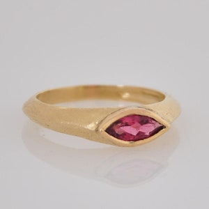 Pink Wedding Ring, Pink Tourmaline Ring , Fine Jewelry Ring , Pink Tourmaline Gold Ring , Unique Wedding Ring Woman , 14k Gold Gemstone Ring image 7