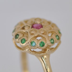 Solid Gold  Ring , Ruby Gold Ring