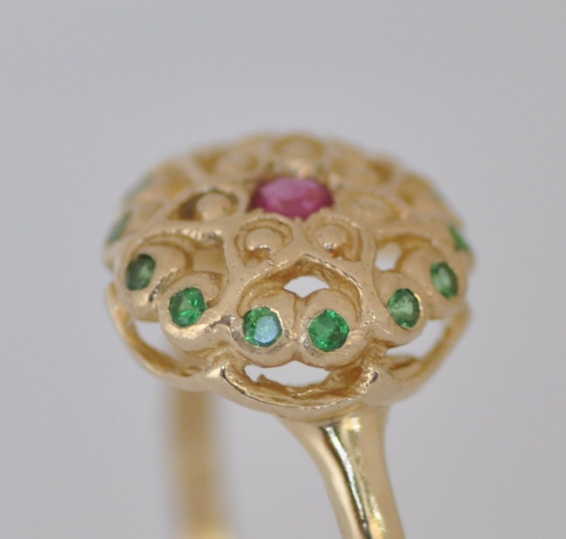 Solid Gold  Ring , Ruby Gold Ring