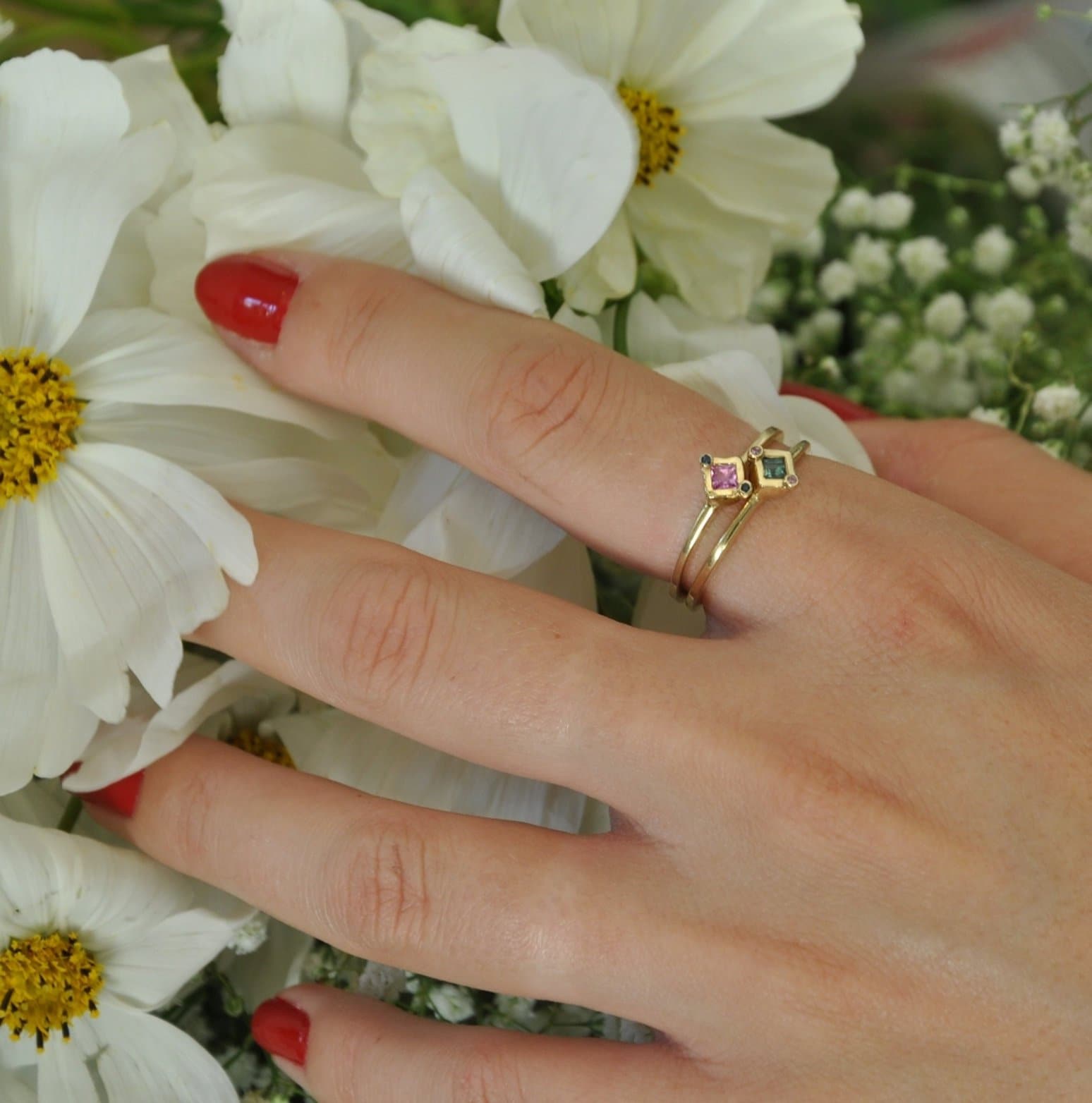 Two Gold Rings, Her and Her Rings, Unique Wedding Ring for Her and Her ...