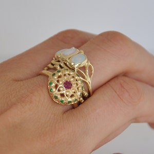 Solid Gold  Ring , Ruby Gold Ring